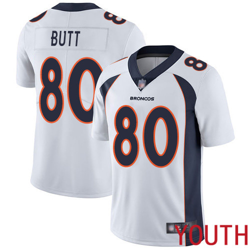 Youth Denver Broncos #80 Jake Butt White Vapor Untouchable Limited Player Football NFL Jersey